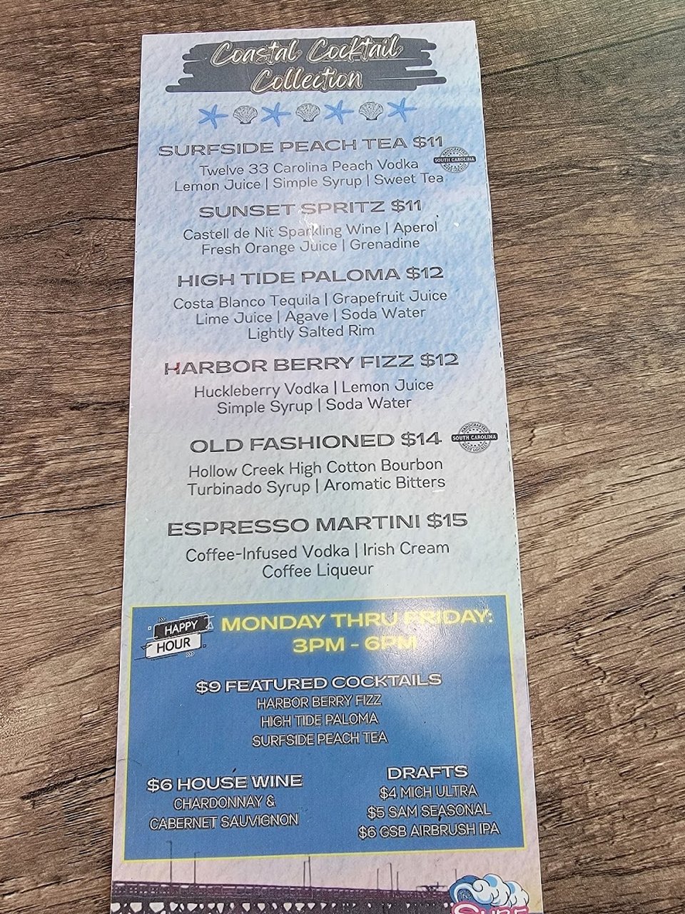 Coffee drinks and breakfast specials.